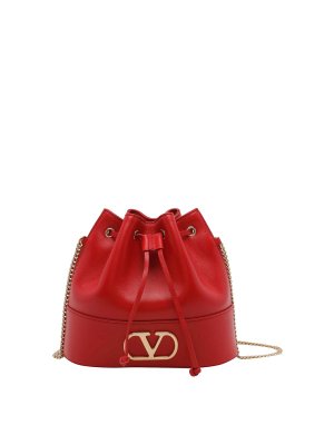 VALENTINO GARAVANI: Secchielli - Borsa a secchiello con firma Vlogo