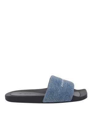 ALEXANDER WANG: sandali - Sandali da piscina Aw con logo e strass