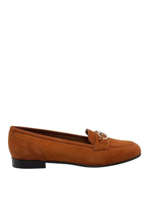 SALVATORE FERRAGAMO: Mocassini e slippers - Mocassini Gancini in camoscio