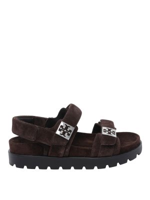 TORY BURCH: sandals - Tory burch brown mellow sport sandals