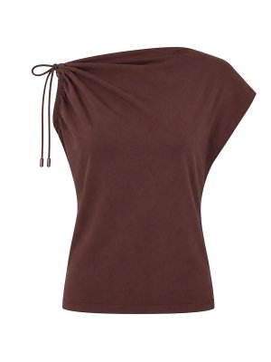 ALPHA STUDIO: Tops & Débardeurs - Top - Marron Foncé