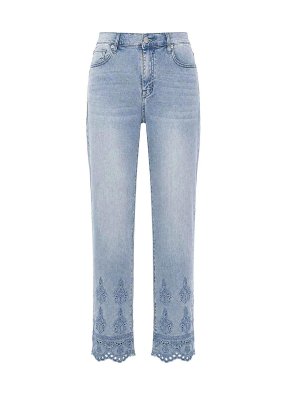 AMOSA: straight leg jeans - Denim Jeans with Embroidery