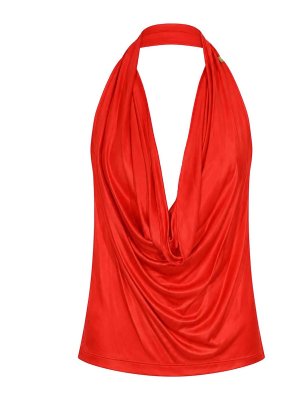 ELISABETTA FRANCHI: Tops & Tank tops - Shiny Viscose Jersey Top