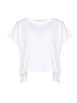 LIVIANA CONTI: t-shirts - Clotilde T-Shirt in White Cotton Jersey