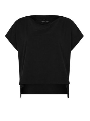 LIVIANA CONTI: t-shirts - Clotilde T-Shirt in Black Cotton Jersey