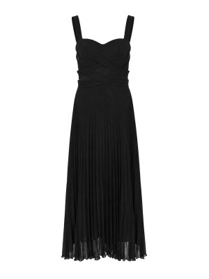 PATRIZIA PEPE: evening dresses - Long Pleated Crepe Dress