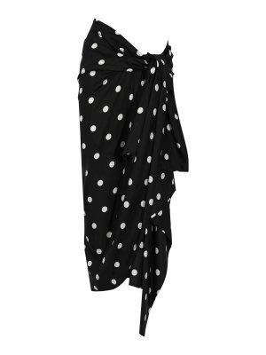SPORTMAX: Knee length skirts & Midi - Skirt With Spxgentile Knot In Silk Twill