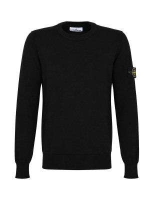 STONE ISLAND: t-shirts - Soft Organic Black Cotton Sweater