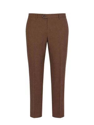 PAOLO TONALI: Tailored & Formal trousers - 130S Brown Virgin Wool Trousers