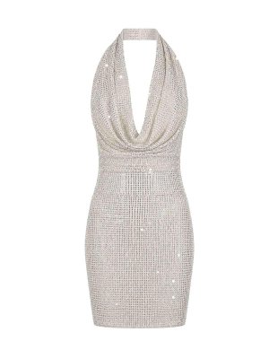 TWENTY FOURHAITCH: Vestidos media pierna - Vestido Midi - Plata