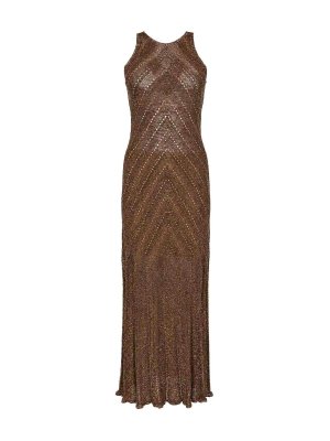 TWINSET: evening dresses - Long linen knit dress with Lurex