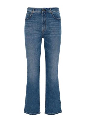 WEEKEND MAX MARA: straight leg jeans - Straight Leg Wkdargento Jeans In Cotton Denim