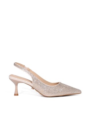 TWENTY FOURHAITCH: scarpe décolleté - Dcollet Phucket Con Strass Champagne