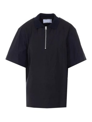 Sacai: polo - Polo in popeline