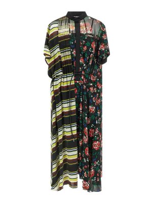 Sacai: short dresses - Pattern mix dress