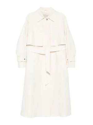 HERNO: trench coats - Herno ivory knot trench coat