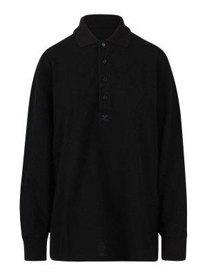 Courreges: polo - Polo oversize con logo ricamato
