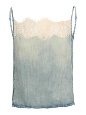 DIESEL: Tops & Tank tops - Vintage denim top with lace