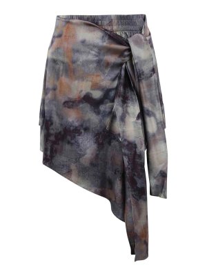 DIESEL: Knee length skirts & Midi - Satin shorts with self-tie skirt panel
