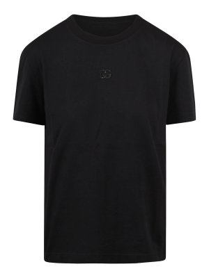 DOLCE & GABBANA: t-shirts - Crew-neck T-shirt with a rhinestone DG logo