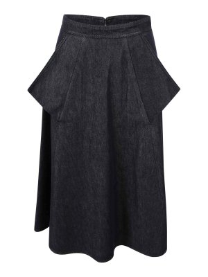 Max Mara: Knee length skirts & Midi - Midi skirt Denim with funnel pockets