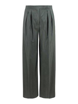 Max Mara: Tailored & Formal trousers - Wide-leg tailored wool and silk trousers