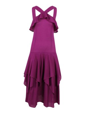 PHILIPPA 1970: Knee length skirts & Midi - Alina dress with asymmetrical ruffles