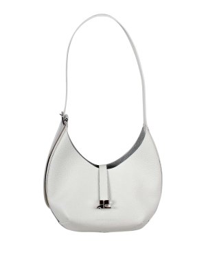 Courreges: borse a spalla - Borsa hobo small in pelle martellata
