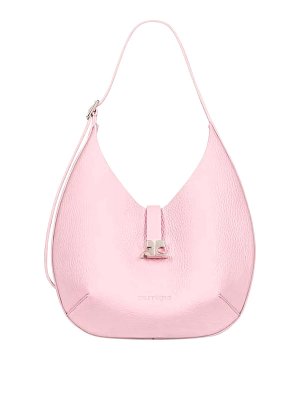 Courreges: borse a spalla - Borsa hobo small in pelle martellata