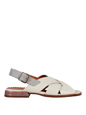 Chie Mihara: flat shoes - Flat Watata leather sandal