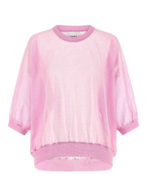 Nude: maglia collo rotondo - Maglia in cotone semitrasparente