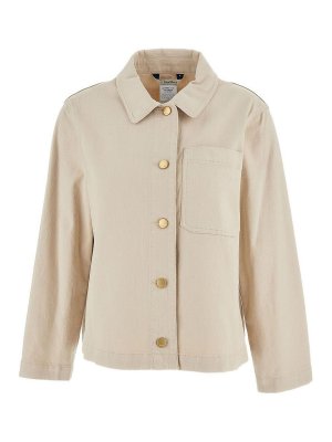 S MAX MARA: casual jackets - Sand-Colored Cotton Jacket
