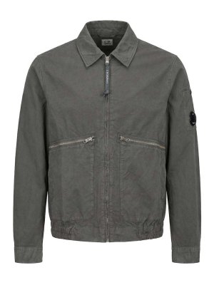 C.P. COMPANY: casual jackets - Gunmetal Grey Cotton Micro-Reps Jacket