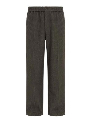 EMPORIO ARMANI: straight leg jeans - Mud Grey Seersucker Trousers