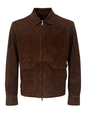 FRANZESE COLLECTION: leather jacket - Dark Brown Bonded Suede Jacket