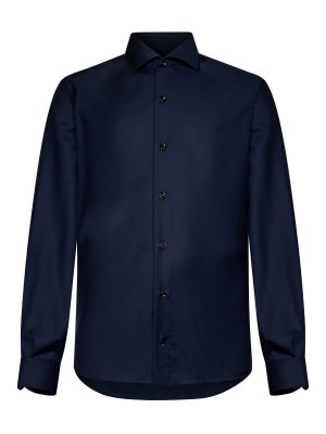 FRANZESE COLLECTION: shirts - Blue Ing Loro Piana &Amp C Fabric Shirt