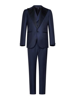 FRANZESE COLLECTION: completi da cerimonia - Tasmania Super 120S Three-Piece Tuxedo Suit