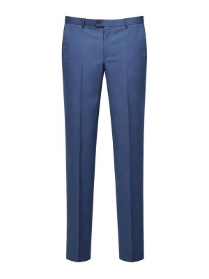 FRANZESE COLLECTION: Tailored & Formal trousers - Blue Italian Cotton Trousers