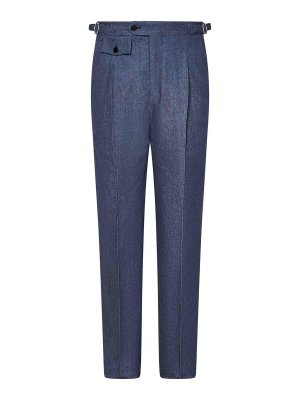 FRANZESE COLLECTION: Tailored & Formal trousers - Denim Super 150S Merino Wool Trousers