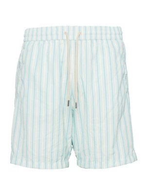 JACOB COHEN: one-piece - Light Blue And Ivory Striped Nylon Swimsuit