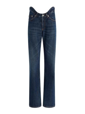 JEAN PAUL GAULTIER: straight leg jeans - Indigo Denim Straight-Leg Jeans