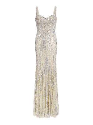 JENNY PACKHAM: knee length dresses - Long Ivory Da Vinci Dress