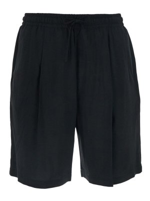 LOW BRAND: Trousers Shorts - Black Viscose Bermuda Shorts