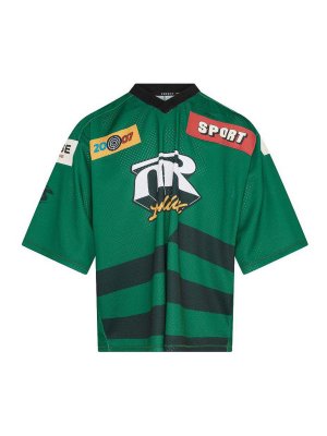 MARTINE ROSE: t-shirts - Green Technical Fabric T-Shirt