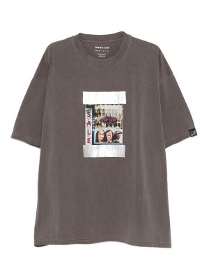 MARTINE ROSE: t-shirts - Oversized Brown Cotton T-Shirt