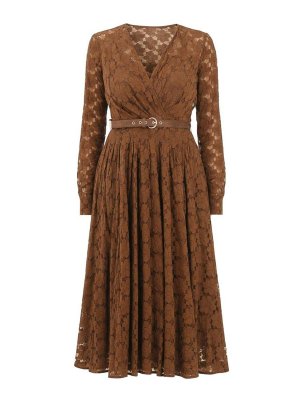 Max Mara: Knielange Kleider - Knielanges Kleid - Braun