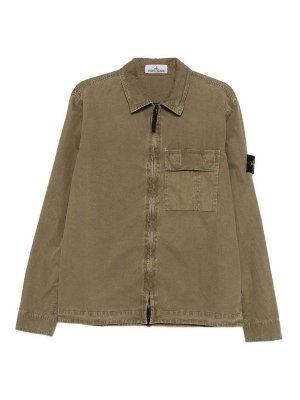 STONE ISLAND: casual jackets - Brushed Organic Cotton Canvas Overshirt