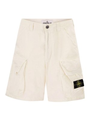 STONE ISLAND: Hosen Shorts - Shorts - Weiß