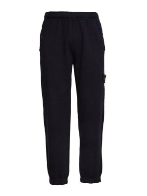 STONE ISLAND: tracksuit bottoms - Blue Cotton Jogger Trousers