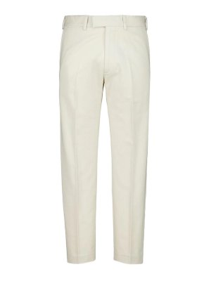 TOM FORD: casual trousers - Ivory Brushed Cotton Drill Chino Trousers